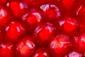 Pomegranate macro fruit red juicy fresh food,  ripe.