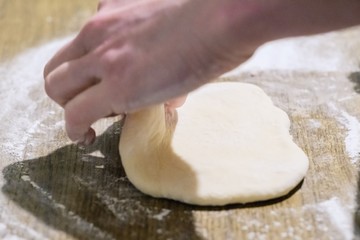 cook cooking dinner dish dough. cooked.