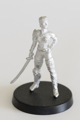 Female swordsman - tin figure.