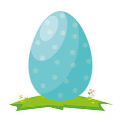 happy easter egg painted in camp