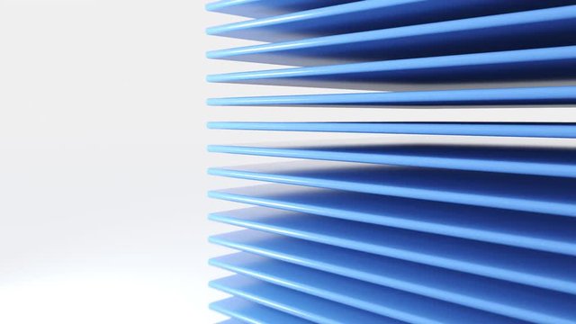Set of different color plane flaying and rotating geometric shapes object. 4k seamless loop animation footage.