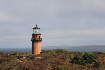 Gay Head Lighthouse Ocean Cliff Aquinnah Head Cape Cod Sunny Day in Boston Massachusetts 