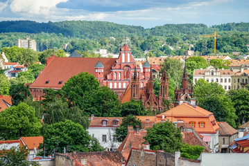  Church of St. Francis and St. Bernard (Bernardine Church) and St. Anne's Church on a sunny summer...