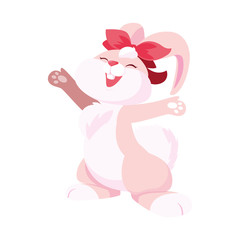 cute rabbit easter female with bow character