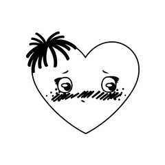 female heart kawaii character