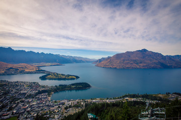 Obraz premium Widok na Queenstown w Nowej Zelandii