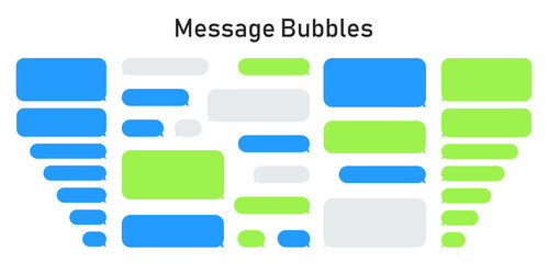 Message bubbles chat vector. Vector template of message bubbles chat boxes icons.