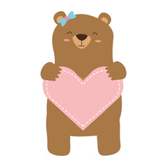 mom bear holding heart