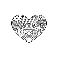Vintage Heart. Retro and Vintage Design Heart. Vector illustration.