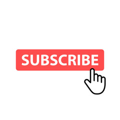 Subscribe button icon. Vector illustration. Cursor. Video. Social Media.