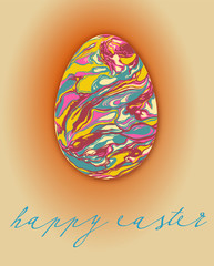 Marbled,easter egg in bright,vivid colors.Vector illustration