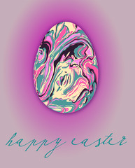 Marbled,easter egg in bright,vivid colors.Vector illustration