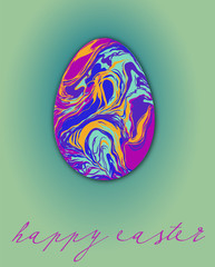 Marbled,easter egg in bright,vivid colors.Vector illustration