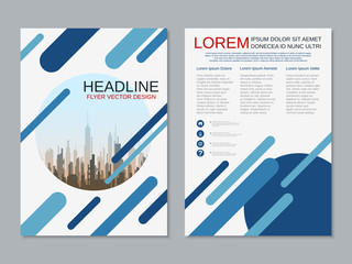 Modern professional two-sided flyer vector design template