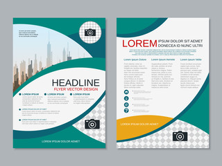Modern professional two-sided flyer vector design template