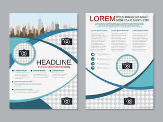 Modern professional two-sided flyer vector design template