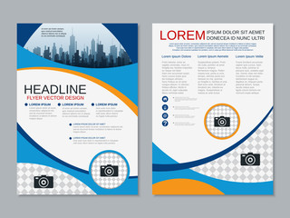 Modern professional two-sided flyer vector design template