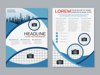 Modern professional two-sided flyer vector design template