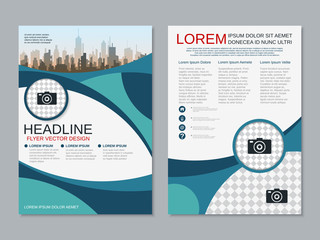 Modern professional two-sided flyer vector design template