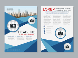 Modern professional two-sided flyer vector design template