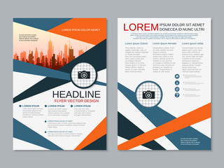 Modern professional two-sided flyer vector design template