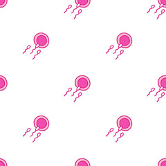 ovum and sperm seamless doodle pattern