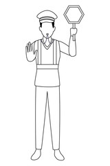Transit agent profession avatar in black and white