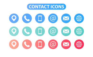 Set of Contact Us web icons in line style. Web and mobile icon. Chat, support, message, phone. Vector illustration.