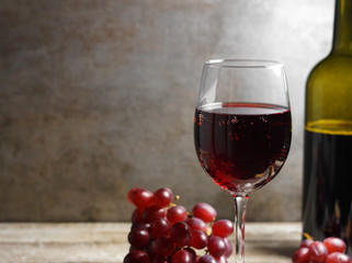 Red Wine Glass And Grapes