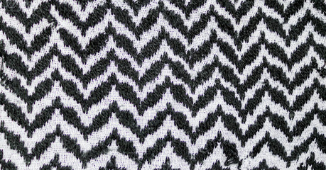 abstract black and white arabic style fabric textile. background, texture.