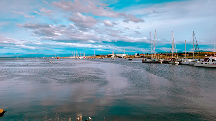 Fototapeta premium Botes, sea, sky