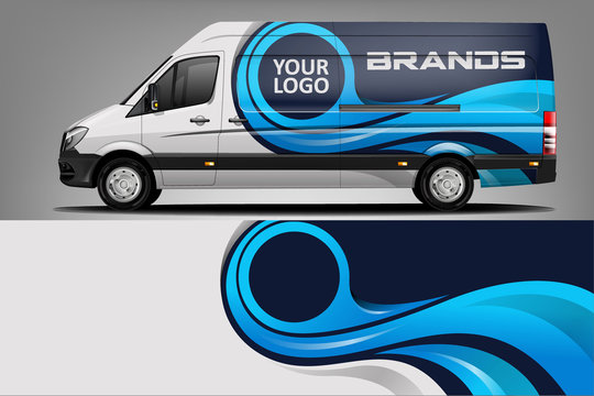 Van wrap design. Wrap, sticker and decal design for company. Vector format dekal