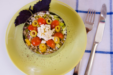 original barley salad with vegetables