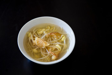 Korean food soup which is called Hwangtae Kongnamul guk