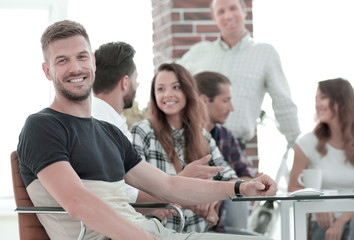 creative group of young people in the office