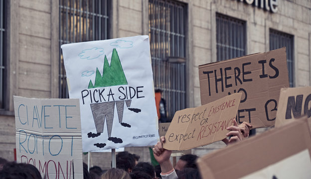 protester of future for friday in turin 