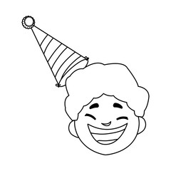 cute happy boy head with birthday hat