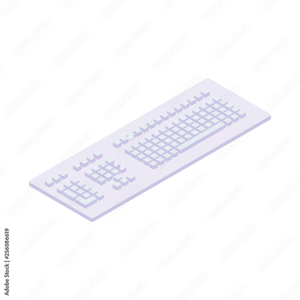 Poster keyboard computer isolated icon