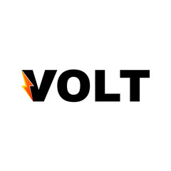 Volt Text Font Logo With Lightning Symbol