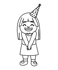 cute happy girl with birthday hat