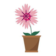 Flower in pot gardening cartoon