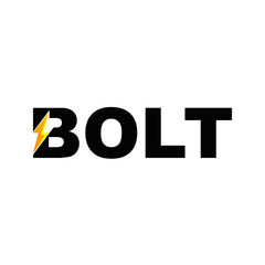 Bolt Text Font Logo With Lightning Symbol