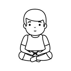 young man seated avatar character
