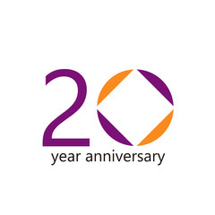 20 Year Anniversary Vector Template Design Illustration