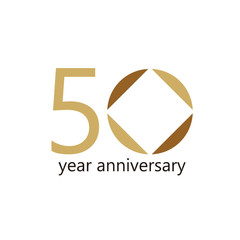 50 Year Anniversary Vector Template Design Illustration