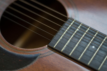 Fototapeta premium Guitarra clásica acustica madera muscia