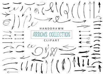 Handdrawn arrows set