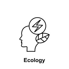 Think, ecology, energy icon. Element of creative thinkin icon witn name. Thin line icon for website design and development, app development. Premium icon