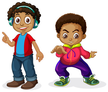 Set of africa boy character