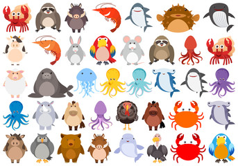 Set of cartoon animal